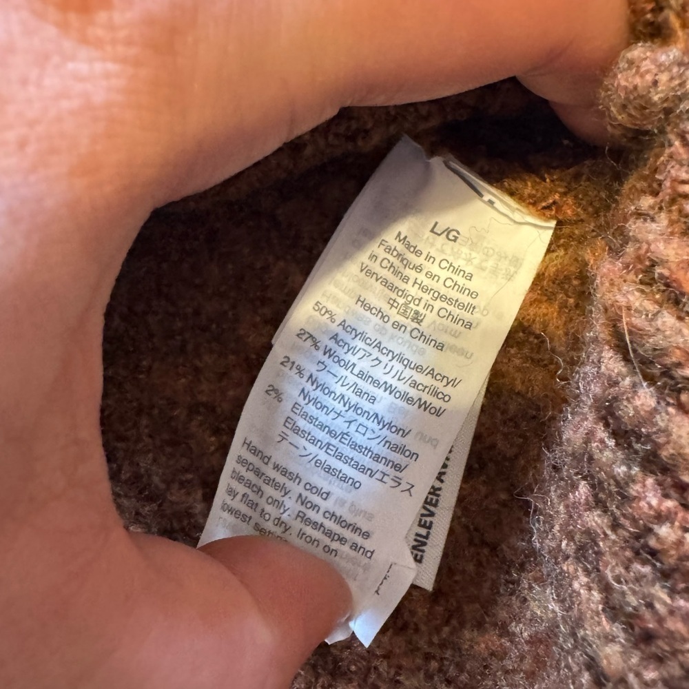 Madewell Mercer Turtleneck Sweater in Coziest Yarn in Brown Heather Cider - Picture 5 of 10